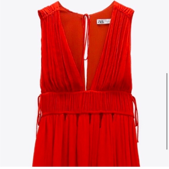 NWOT Zara Burnt Orange / Red Tie Mini
Dress - Picture 6 of 10